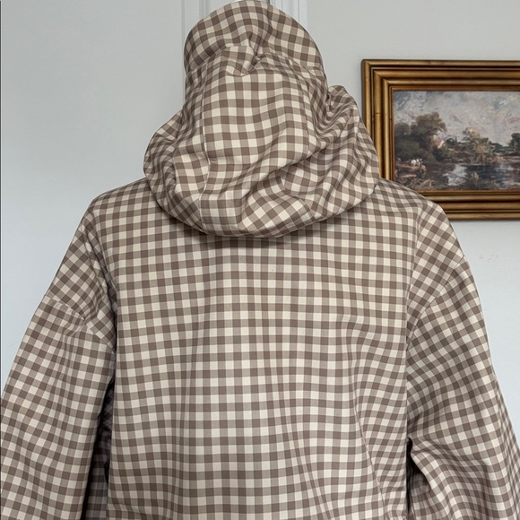 NWT Damson Madder beige rain jacket Gingham Hooded Drawstring Jacket - Check - Picture 8 of 11